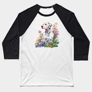 Dalmatian Floral Baseball T-Shirt